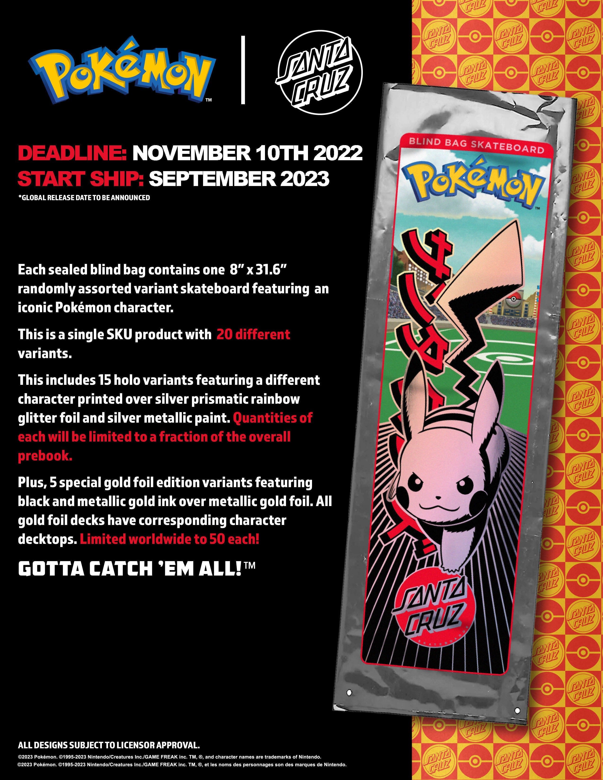 Fall 2023 Santa Cruz x Pokemon Collab - SkateTillDeath.com