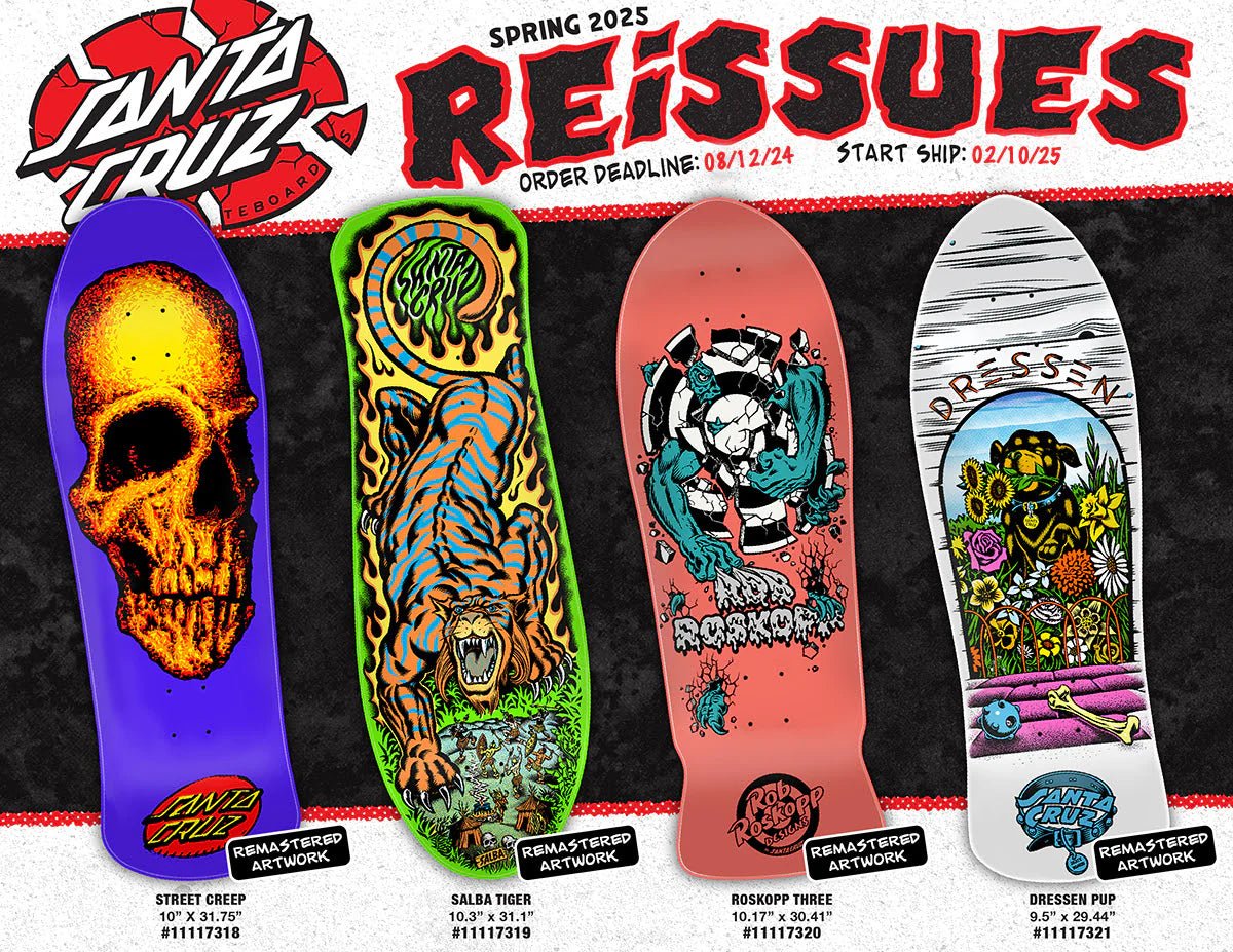 Pre-Book Your Santa Cruz Spring 2025 Reissues: Don’t Miss These Vintage Skateboard Icons - SkateTillDeath.com