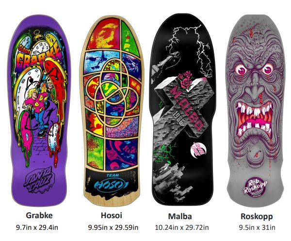 Santa Cruz Holiday 2023 reissues (Grabke Melting Clock, Hosoi Picasso, Malba & Roskopp Face Florian) - SkateTillDeath.com