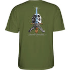 Powell Peralta Skull & Sword T-Shirt Military Green - SkateTillDeath.com