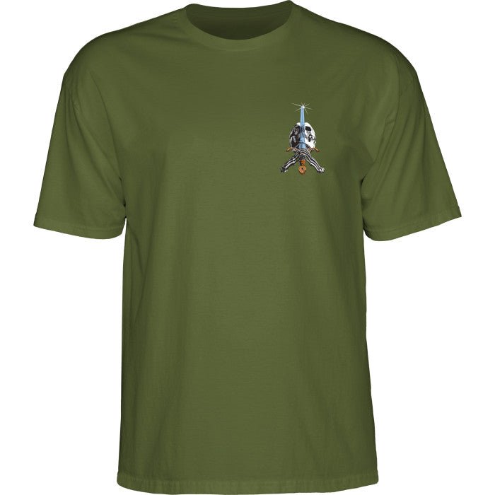 Powell Peralta Skull & Sword T-Shirt Military Green - SkateTillDeath.com