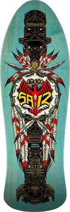 Powell Peralta Steve Saiz Totem Skateboard Deck Blue Stain - 10 x 30.81 - SkateTillDeath.com