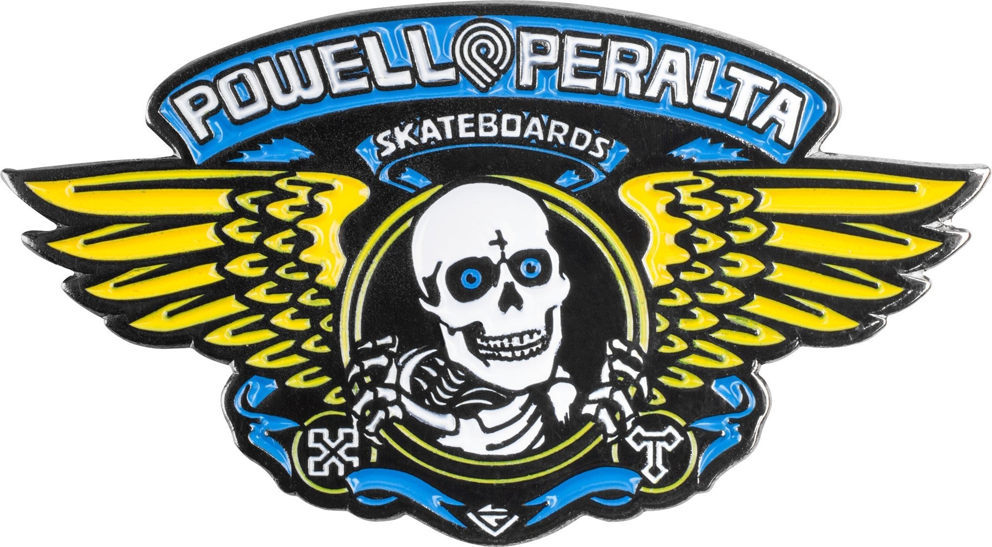 Powell Peralta Winged Ripper Lapel Pin Blue - SkateTillDeath.com