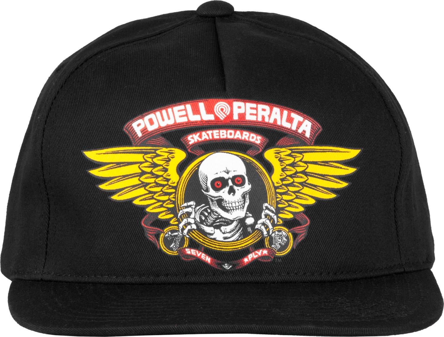 Powell Peralta Winged Ripper Snap Back Cap Black - SkateTillDeath.com