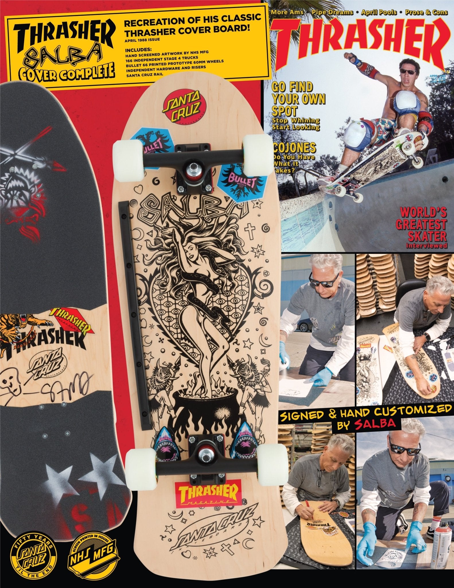 Santa Cruz Thrasher Salba Cover Signed Reissue Complete - SkateTillDeath.com