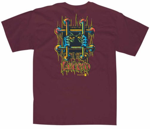 Black Label Lucero OG Bars T-Shirt (Burgundy) - SkateTillDeath.com