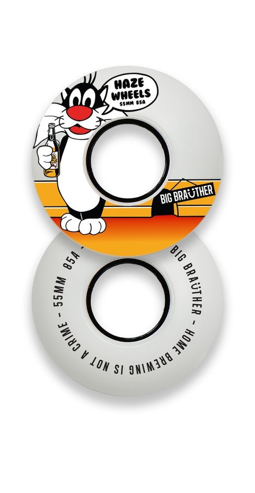 Haze Wheels Big Brauther skateboard wheels 85A/55mm - White - SkateTillDeath.com