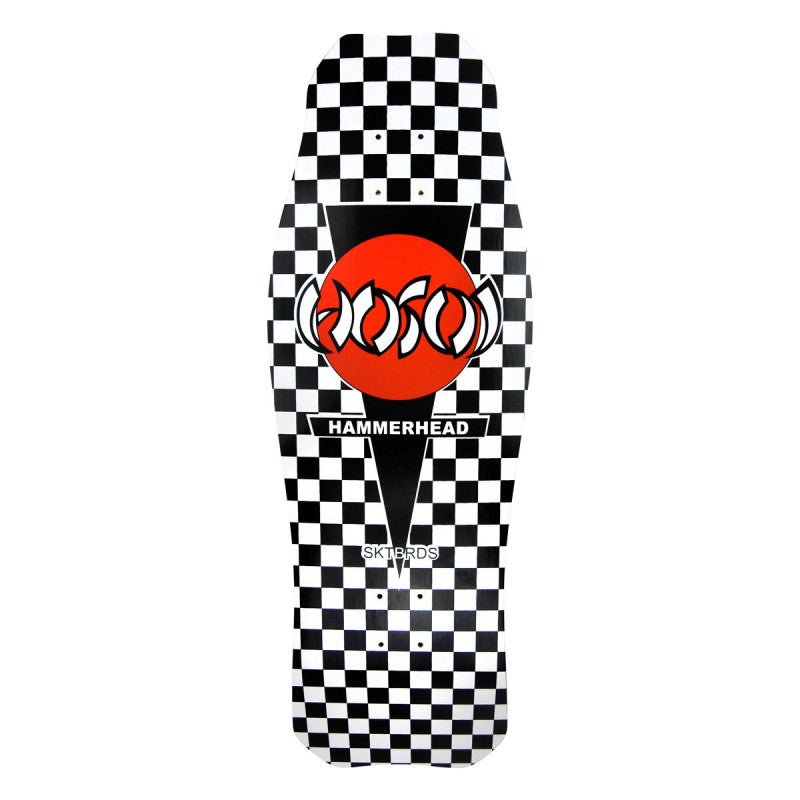 HOSOI OG HAMMERHEAD CHECKER BLACK - OLD SCHOOL SKATEBOARD DECK - SkateTillDeath.com